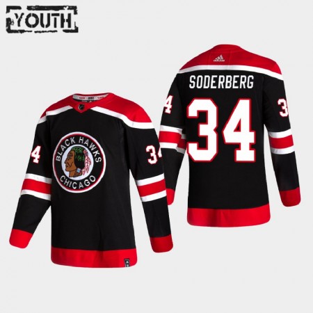 Chicago Blackhawks Carl Soderberg 34 2020-2021 Reverse Retro Trikot Authentic  - Kinder